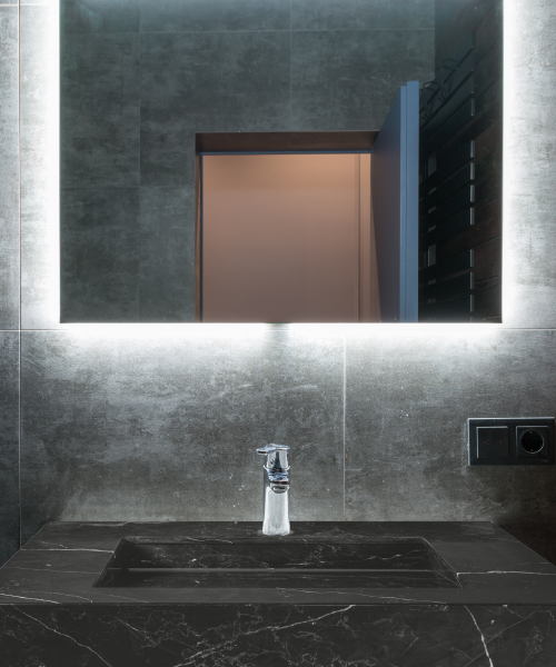 Lavabo Negro Mediano en baño